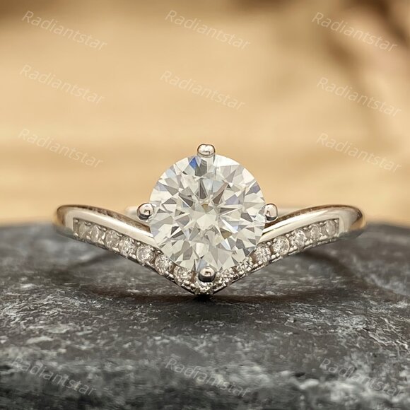 NEW Certified 1ct. t.w. Moissanite Crown Ring - Picture 1 of 8